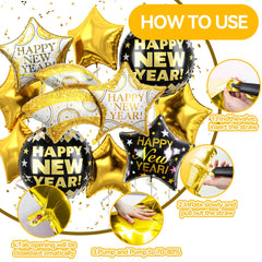 FEYG balloon arrangement ideas showcase chic black-gold vibes.
