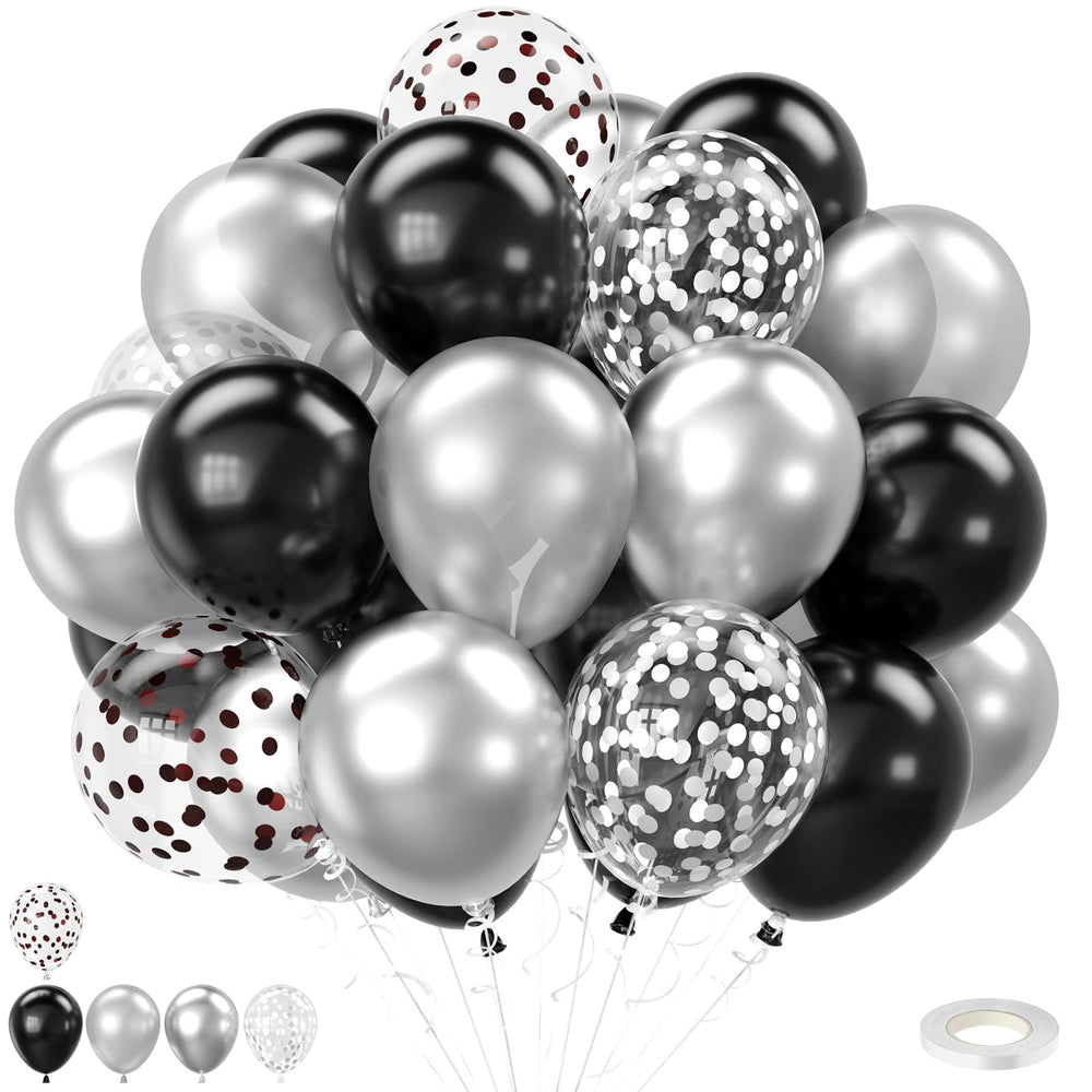 FEYG black-silver confetti balloon enhances 30pcs party decor