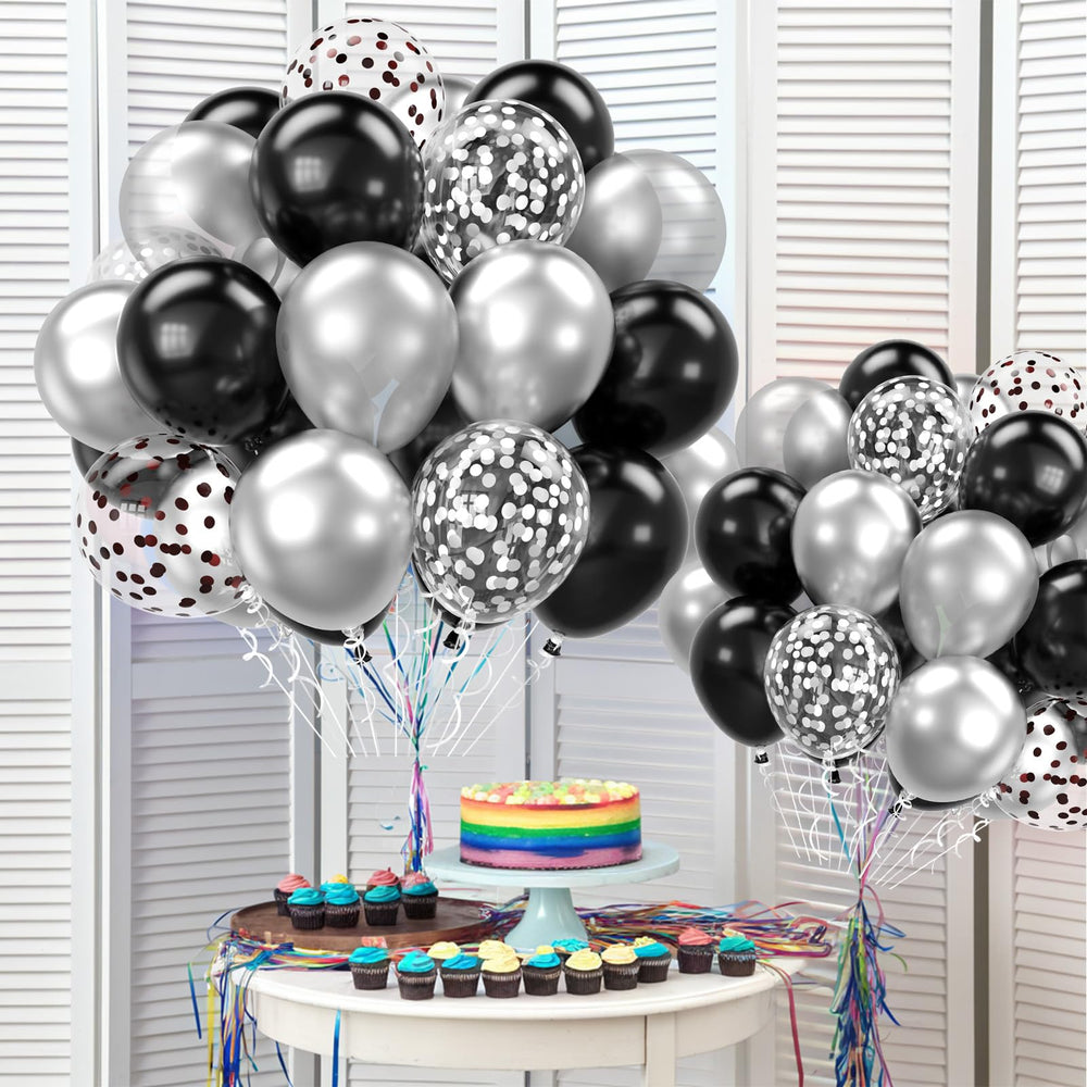 FEYG black-silver balloons suitable for graduation or birthday celebrations