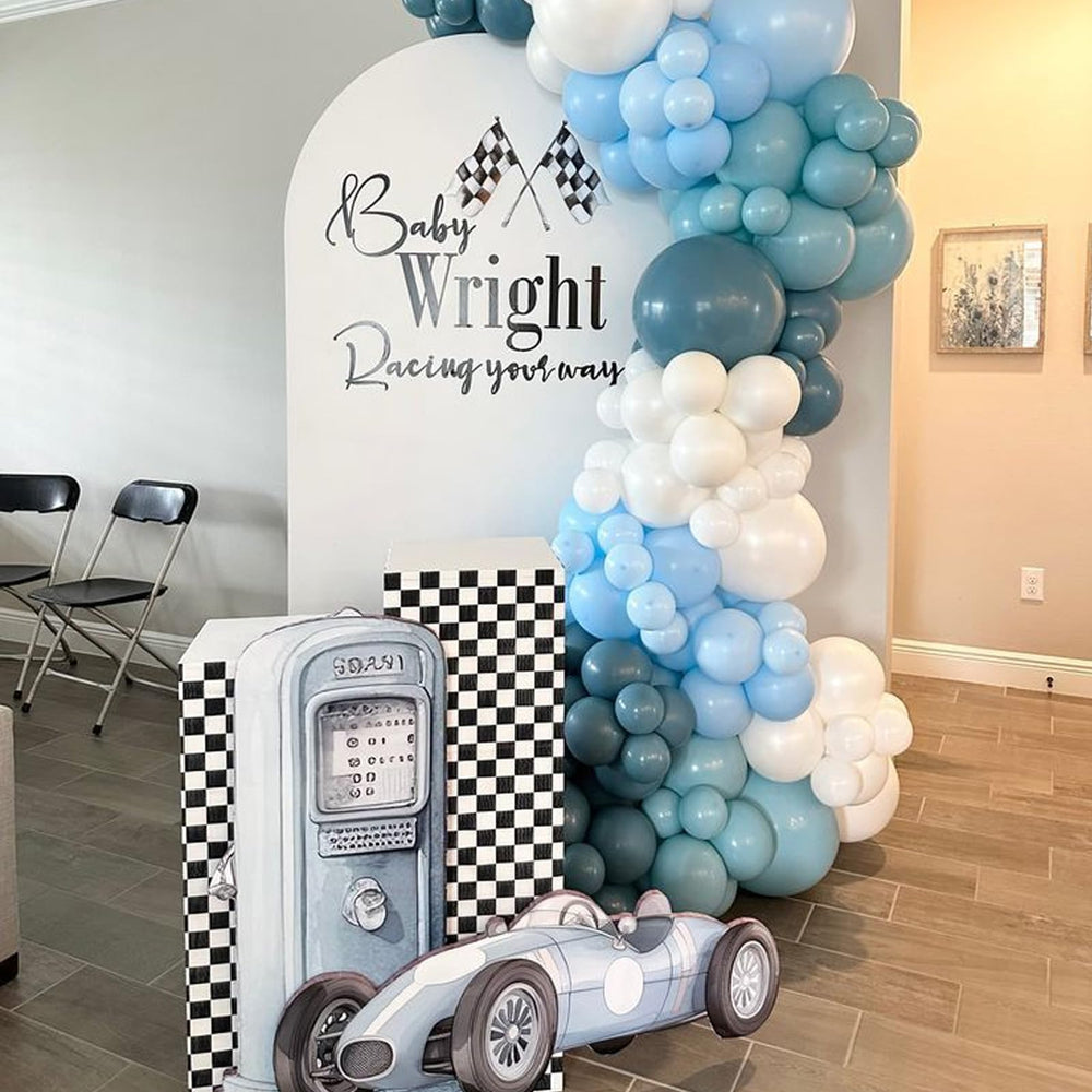 FEYG Dusty Blue Balloon Arch Kit soft hue palette enhances any venue