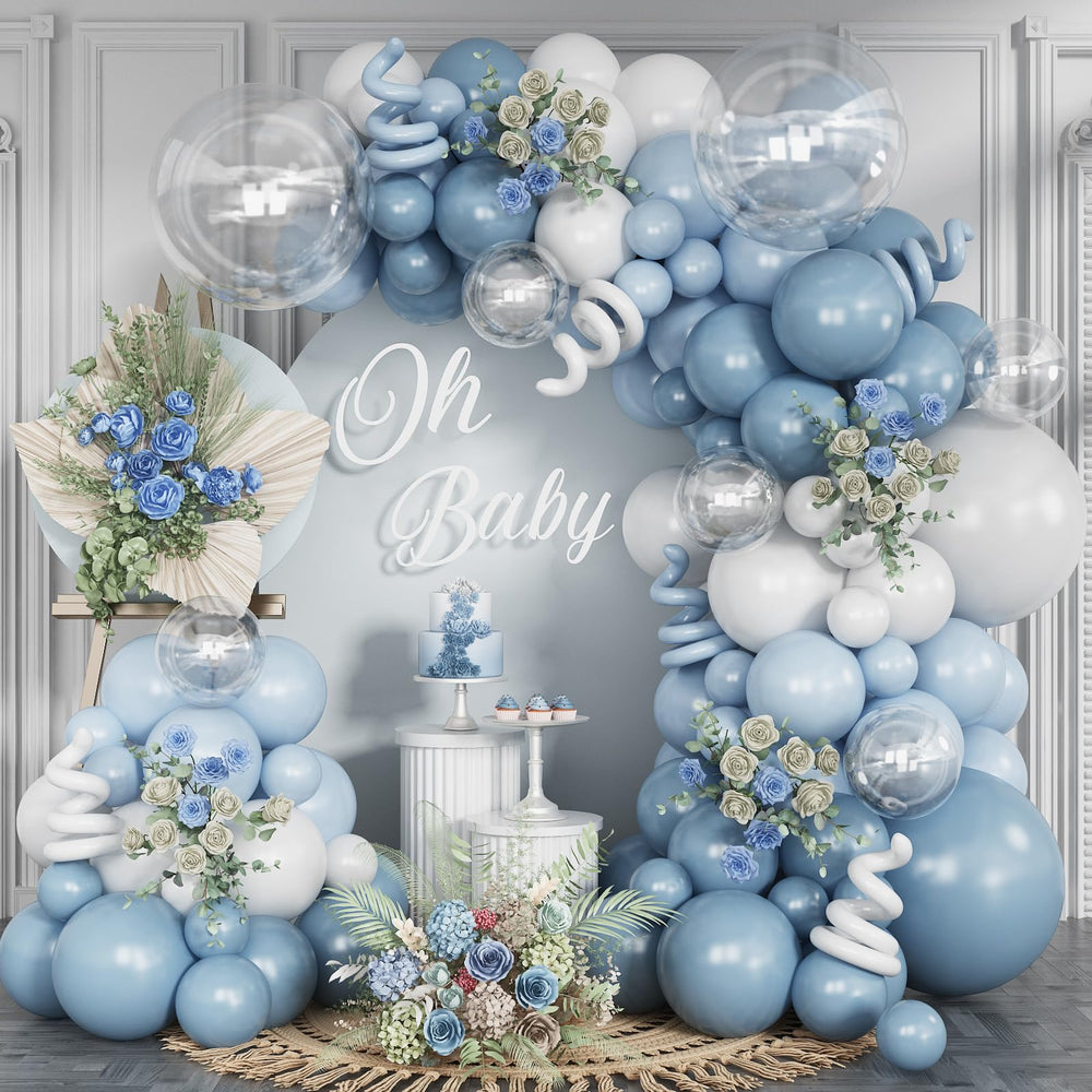 FEYG Dusty Blue Balloon Arch Kit for easy, stylish main setup