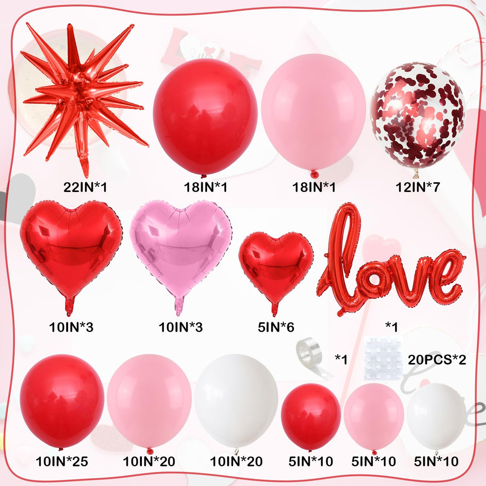 FEYG heart foil balloons for romantic centerpieces and photos.