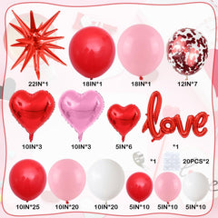 FEYG heart foil balloons for romantic centerpieces and photos.