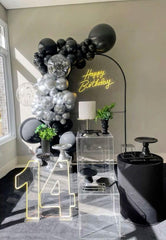 FEYG latex balloon black-silver 12inch creates eye catching accents