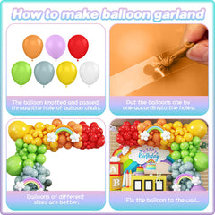 FEYG long balloons in rainbow hues for dramatic garlands.