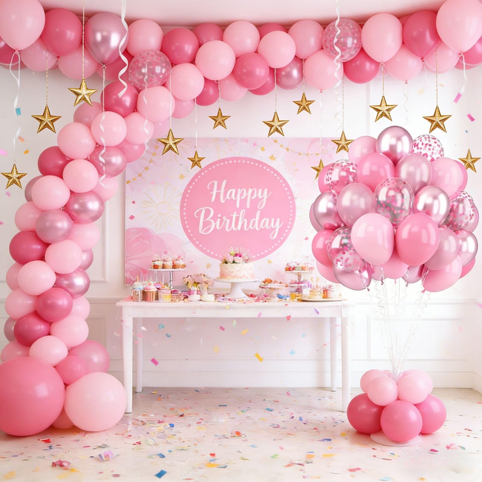 FEYG maca pink balloons bring vibrant color to arches and displays.