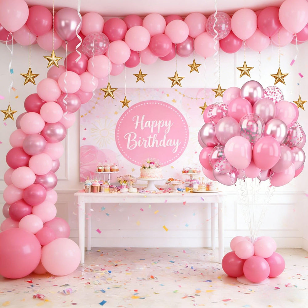 FEYG maca pink balloons bring vibrant color to arches and displays.