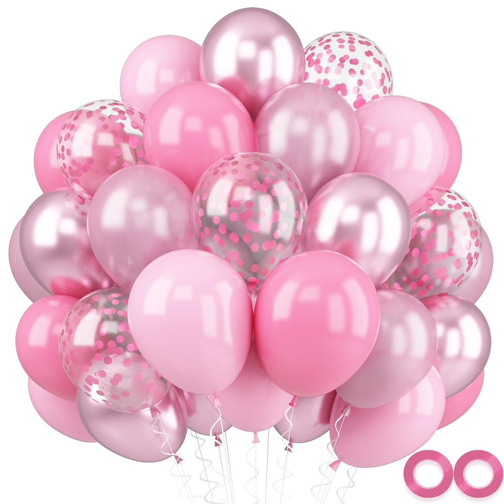 FEYG metallic chrome pink balloons for an elegant party decor.