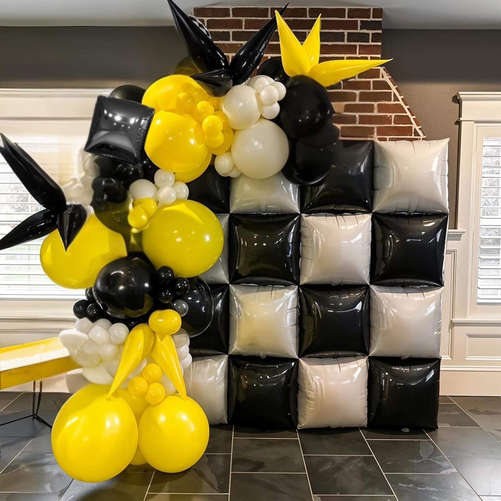 FEYG black and white balloons enhance event photography backdrops