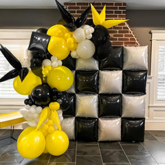 FEYG black and white balloons enhance event photography backdrops