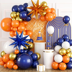 FEYG orange and blue balloon arch kit packaging shows ready-to-use party upgrade.
