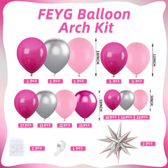 FEYG pastel pink, hot pink and silver 4D star balloons elevate photo backdrops.