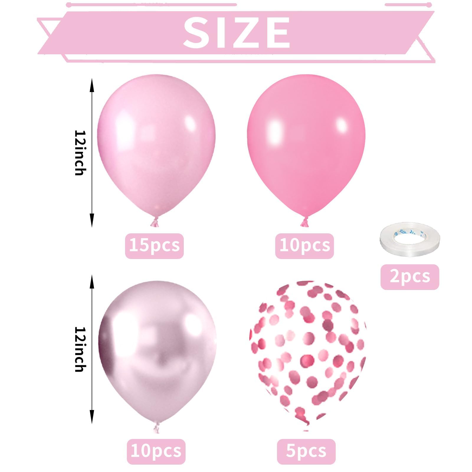FEYG pink confetti balloons add festive sparkle to celebrations.