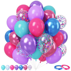 FEYG pink purple teal balloon pack for vibrant party decor.