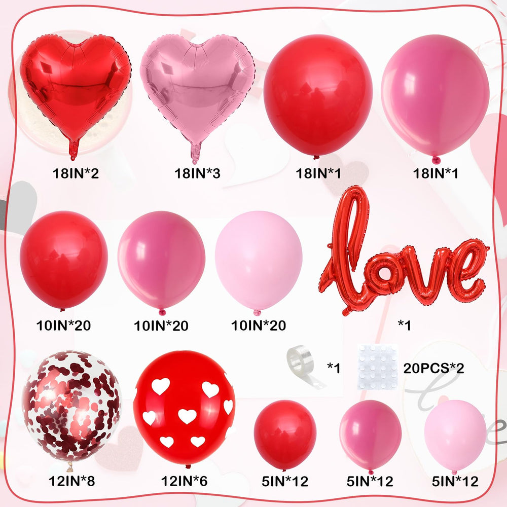 FEYG red heart foil balloons create a focal point for celebrations.