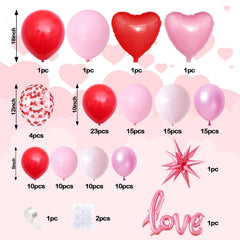 FEYG red pink balloon variety pack for layered Valentine garland