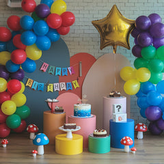FEYG three-piece star balloons add playful highlights to game-themed party setups.