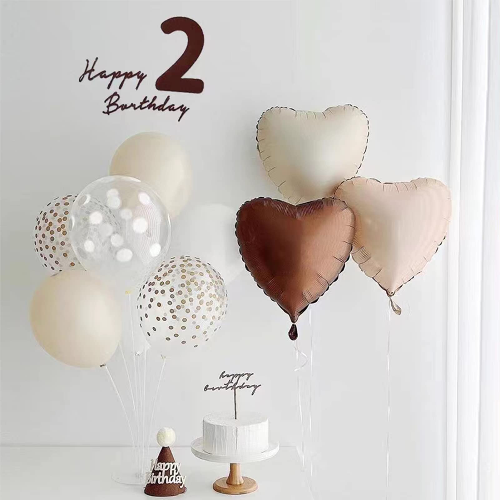 Fezava brown heart balloons in neutral tones for weddings