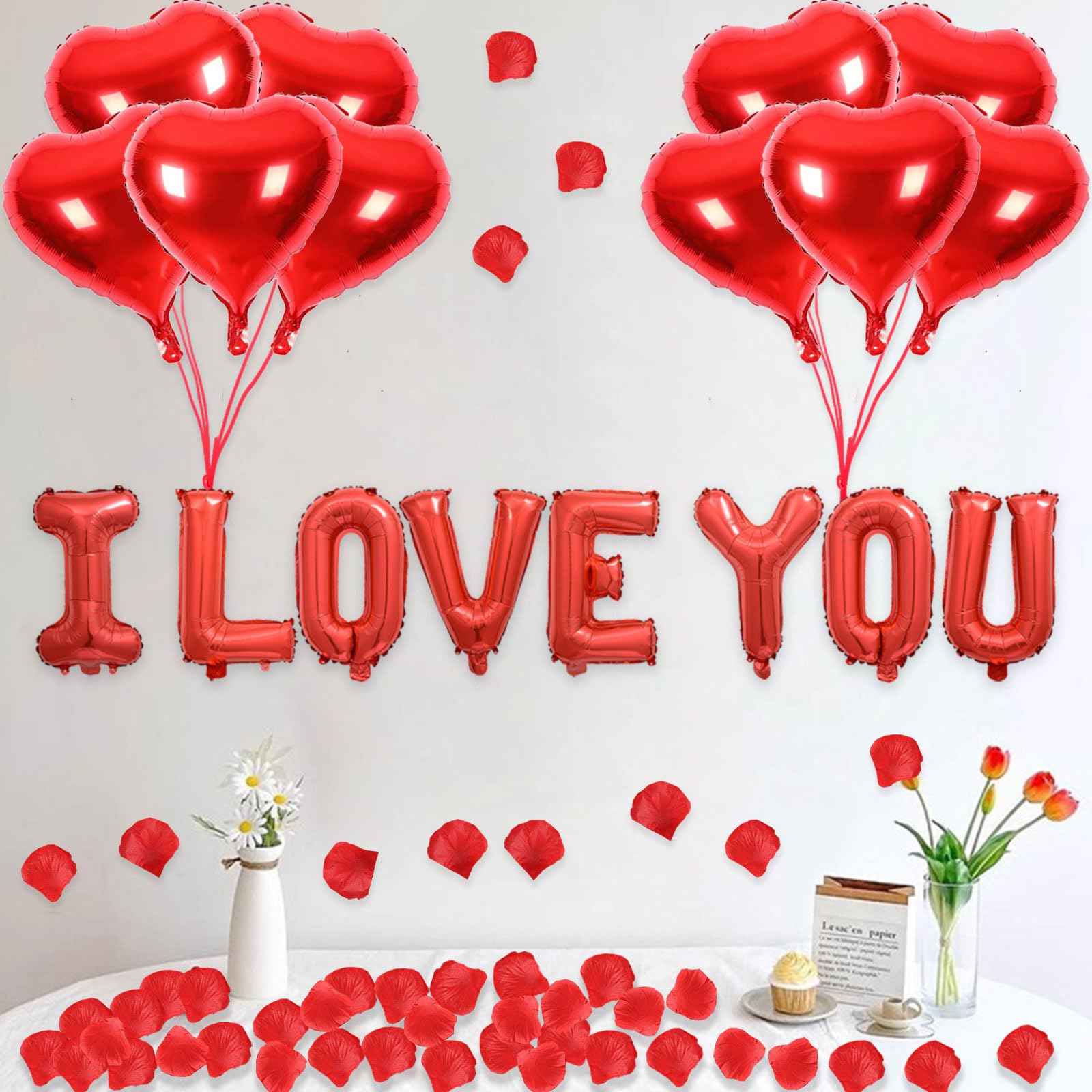 Fezava artificial rose petals 1200pcs for lush table decor.