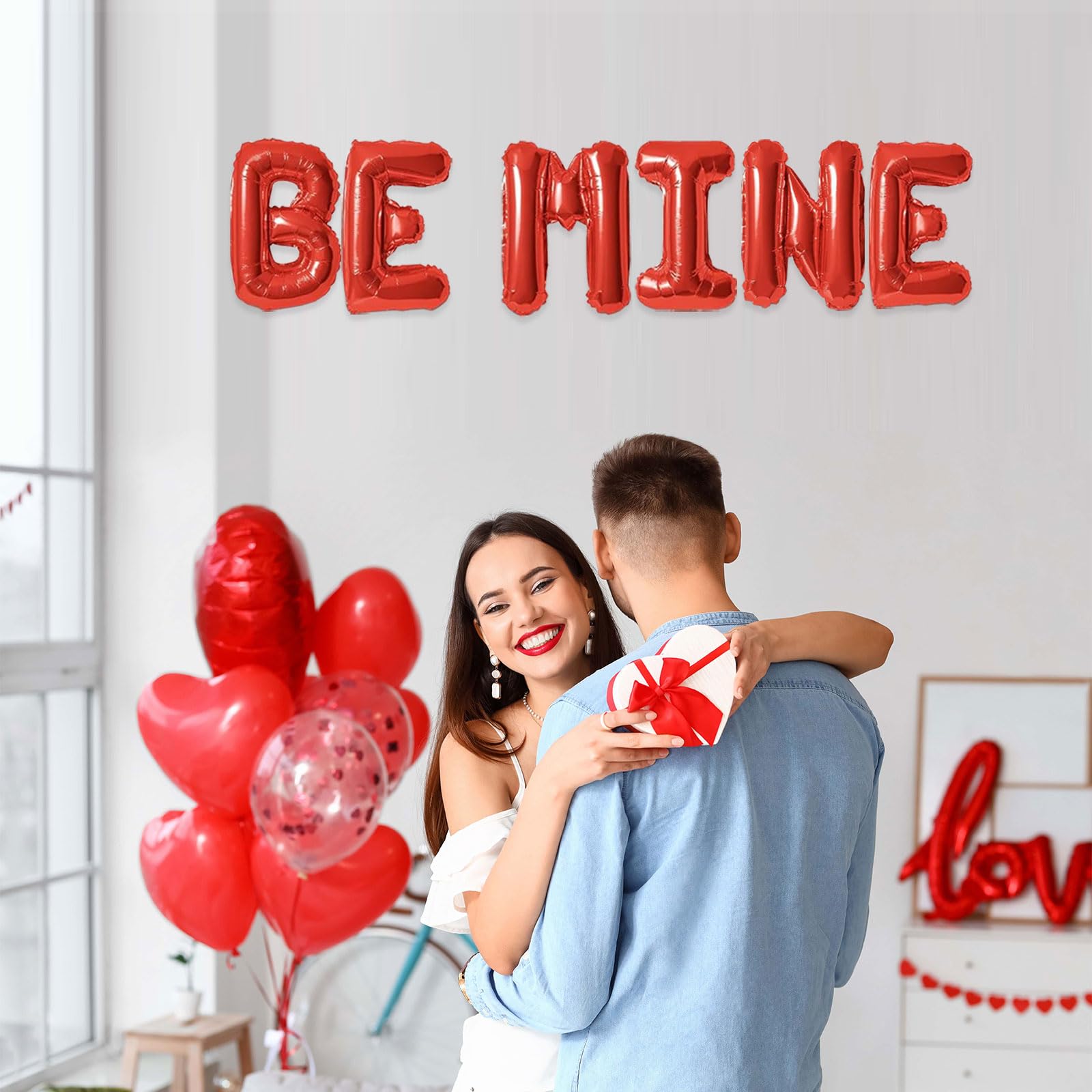 Fezava BE MINE ceiling-hanging balloons add a playful accent to kid-friendly parties.