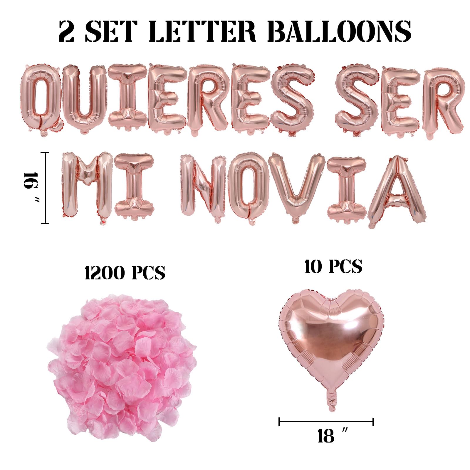 Fezava Rose Gold 18-inch heart balloons add warm celebratory ambiance.