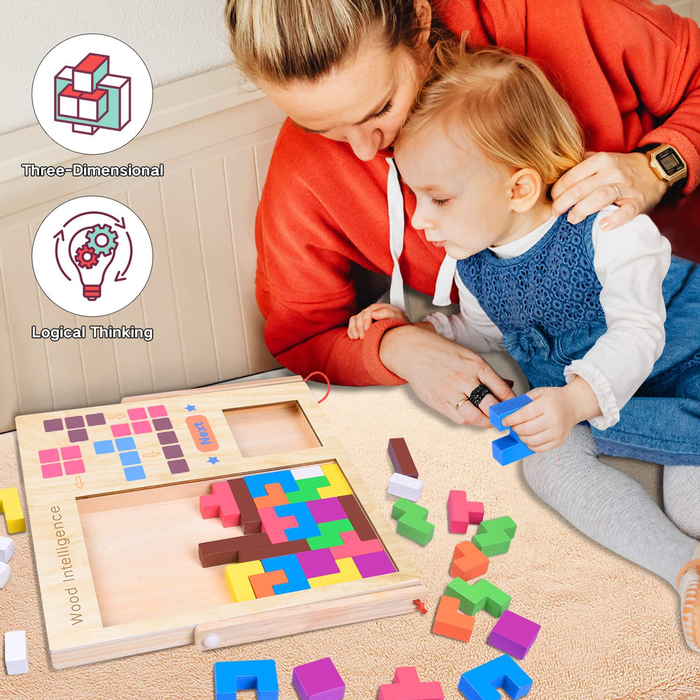 FFTROC colorful 3D Russian blocks promote creative construction and cooperative play
