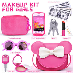 FFTROC kids makeup toy set includes phone and sunglasses for realistic play moments.