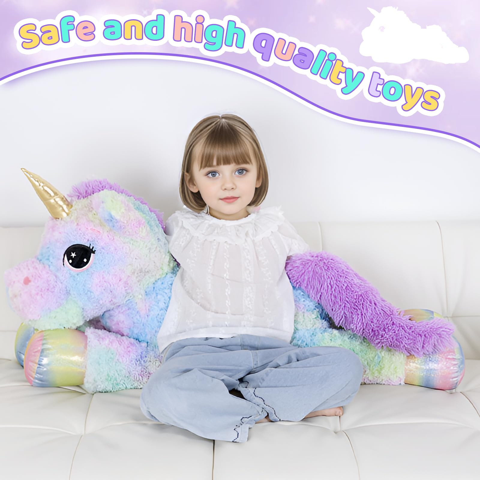 FFxiong pastel rainbow fur brightens kids' spaces with cheerful color