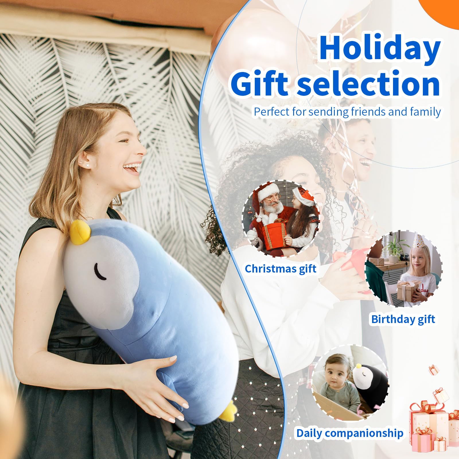 FFxiong penguin plush toy designed for easy cleaning after play