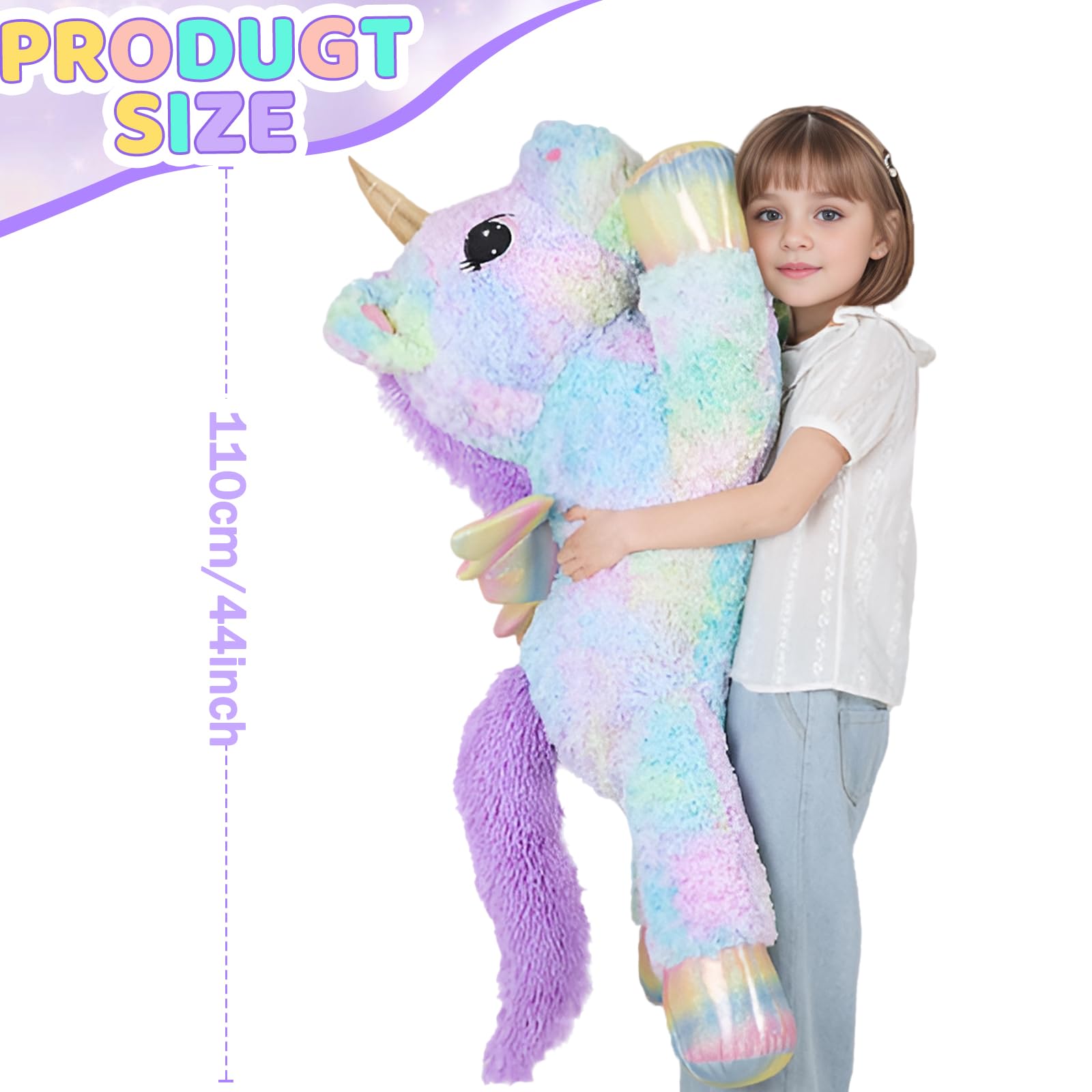 FFxiong unicorn with metallic gold horn creates a whimsical centerpiece