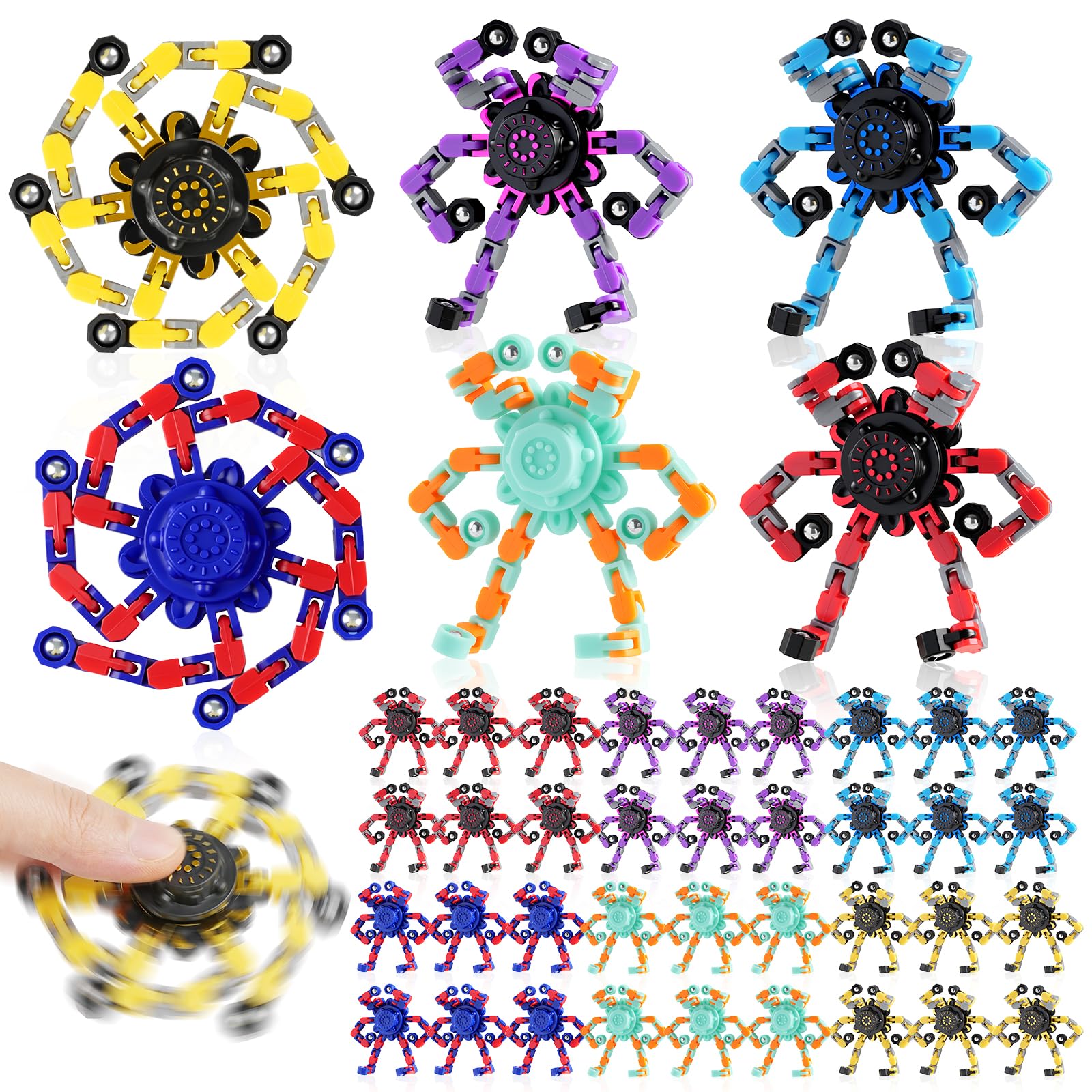 FGYLYOX transformable fidget spinner in robot mode for focused play.