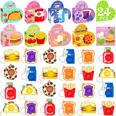 FHOZGECY valentines food fidget keychains, a playful classroom gift that supports focus