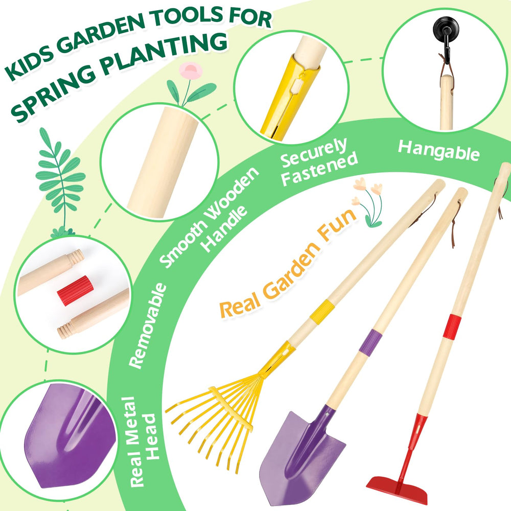 FHOZGECY short-handled tools set invites younger helpers for light-duty tasks.