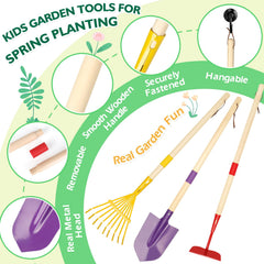 FHOZGECY short-handled tools set invites younger helpers for light-duty tasks.