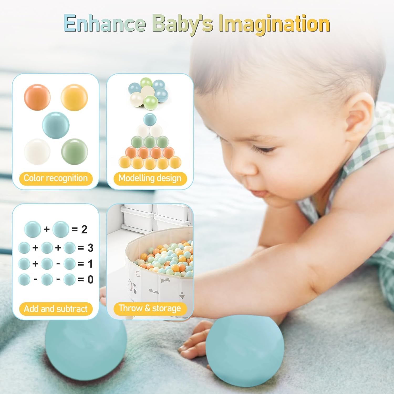 FHRILEK ball pit balls highlight BPA-free materials and safety certifications.