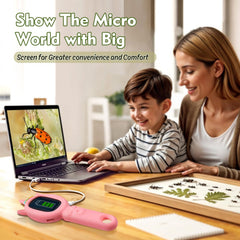 FHskFH Kids Microscope portable handheld design ideal for on-the-go science.