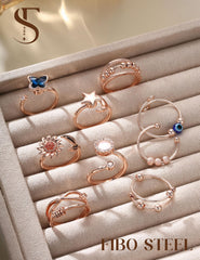 FIBO STEEL adjustable-fit ring suits most sizes for everyday wear.