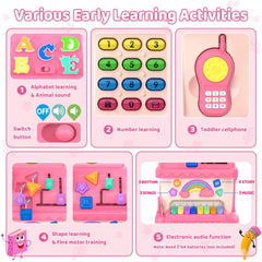 Fidecexv door opening/closing activity promotes cause-and-effect understanding during play.