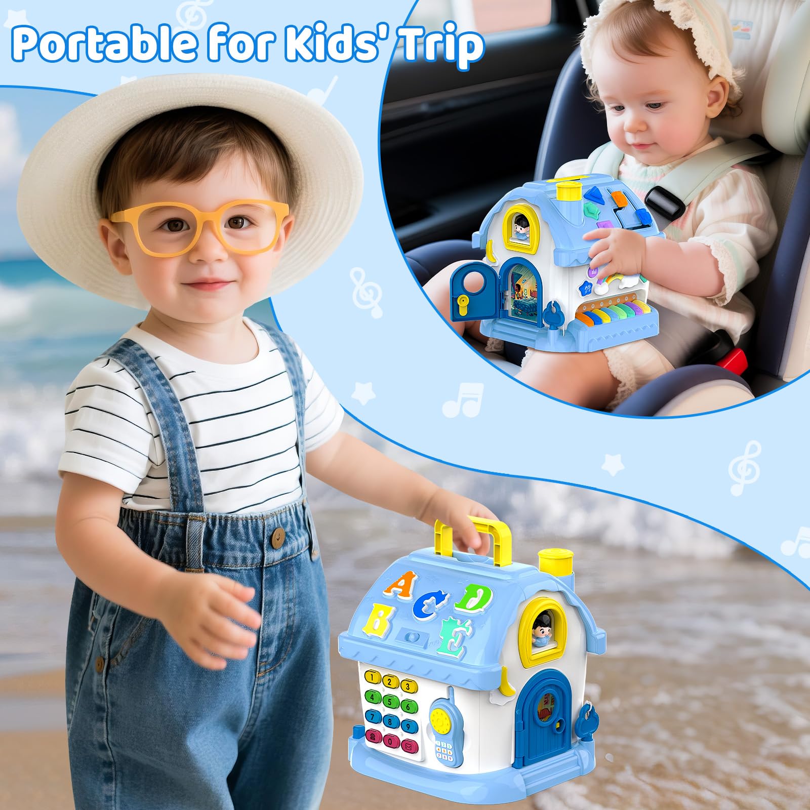 Fidecexv Montessori House shape matching boosts recognition and hand-eye coordination during play.
