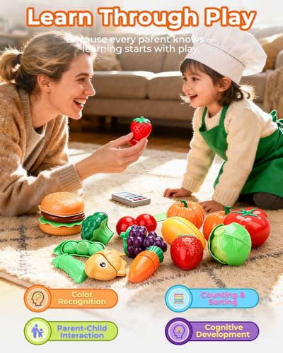 Fiderix meat slices for safe durable play with Velcro cutting feel