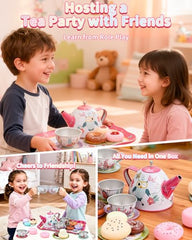 Fiderix Premium Tea Party Set desserts, bright accents for imaginative stories.