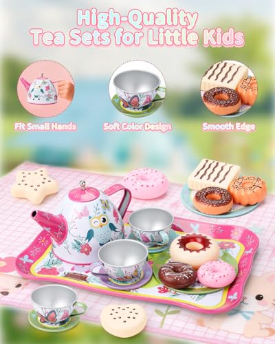 Fiderix Premium Tea Party Set plates, durable for everyday toddler play.