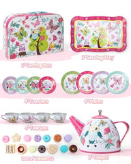 Fiderix Premium Tea Party Set teapot, smooth edges for safe pretend tea.
