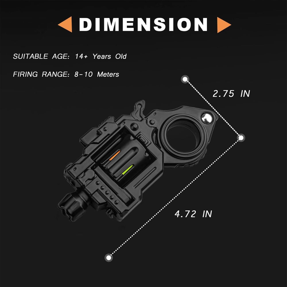 Fidgetgun bullet launcher target-practice feature for safe play