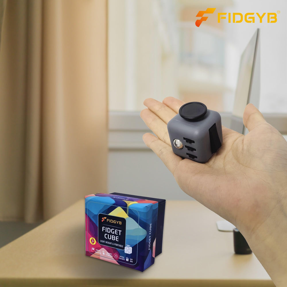 FIDGYB Cube is handy for ADHD or focus moments.