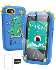 Fiechcco dinosaur toy smartphone front view with kid-friendly 2.8-inch touchscreen