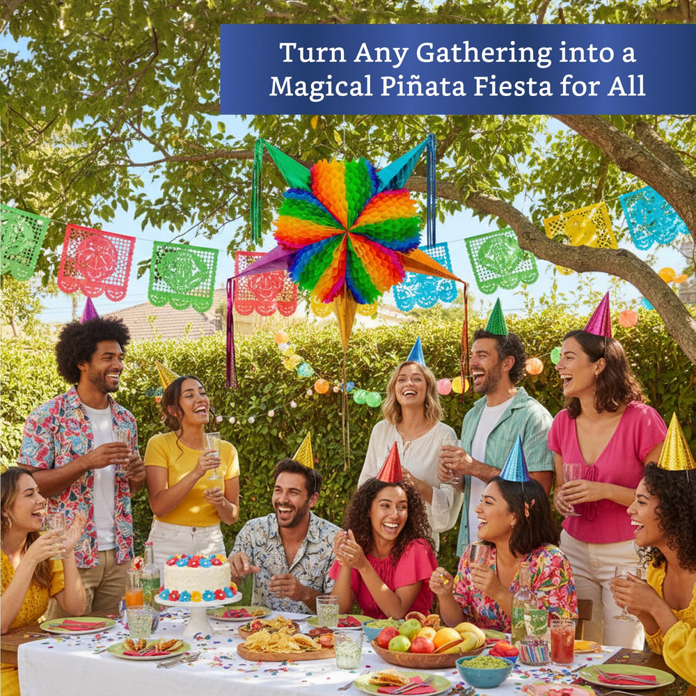 Fiesta Wraps pinata decor for birthdays and Cinco de Mayo celebrations.