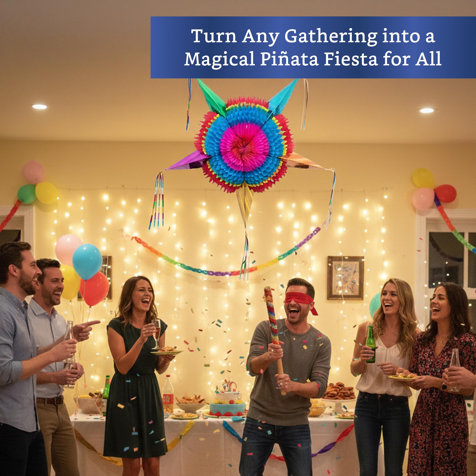 Fiesta Wraps pinata star 26in birthday game ready centerpiece