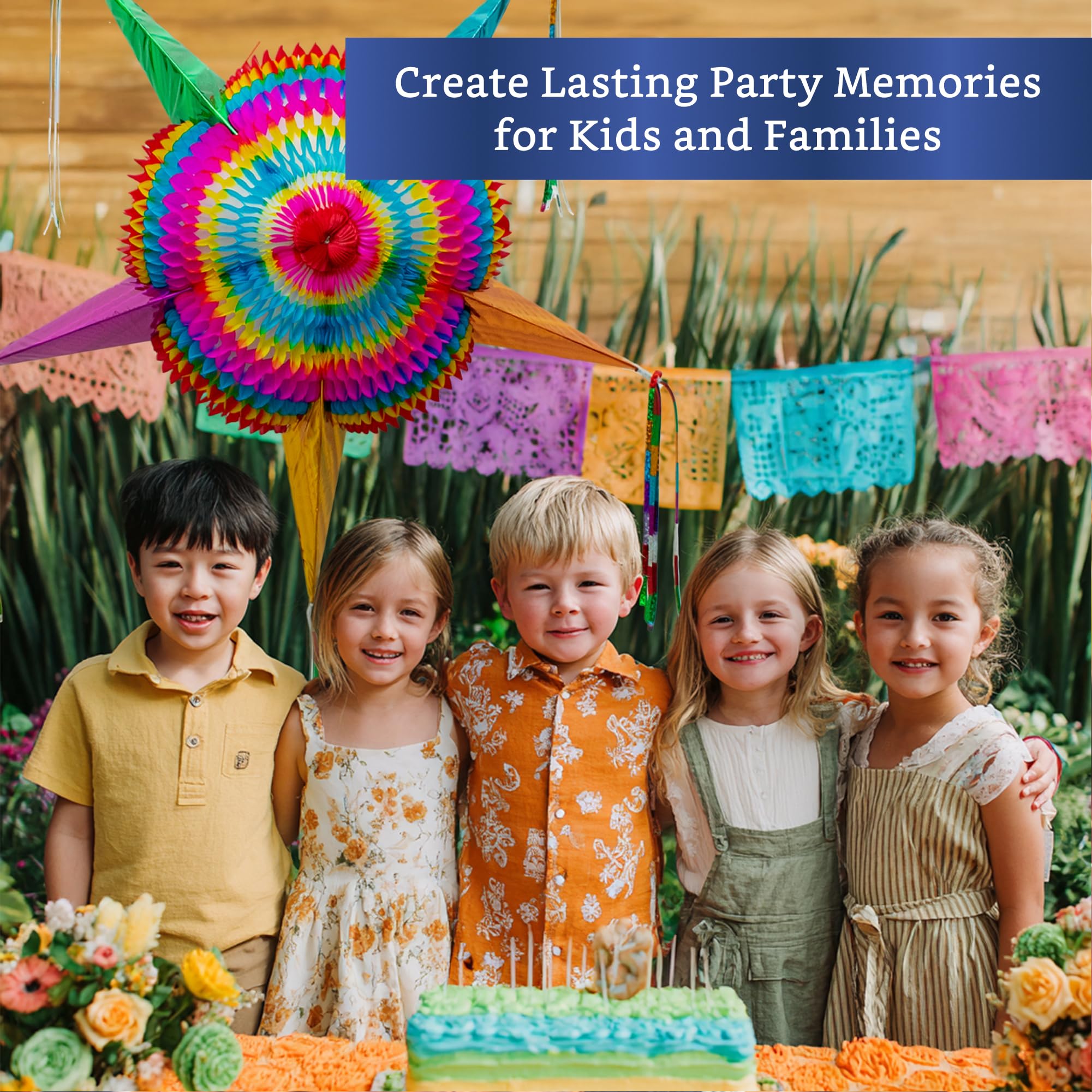 Fiesta Wraps tissue paper covering delivers vivid color and festive texture.