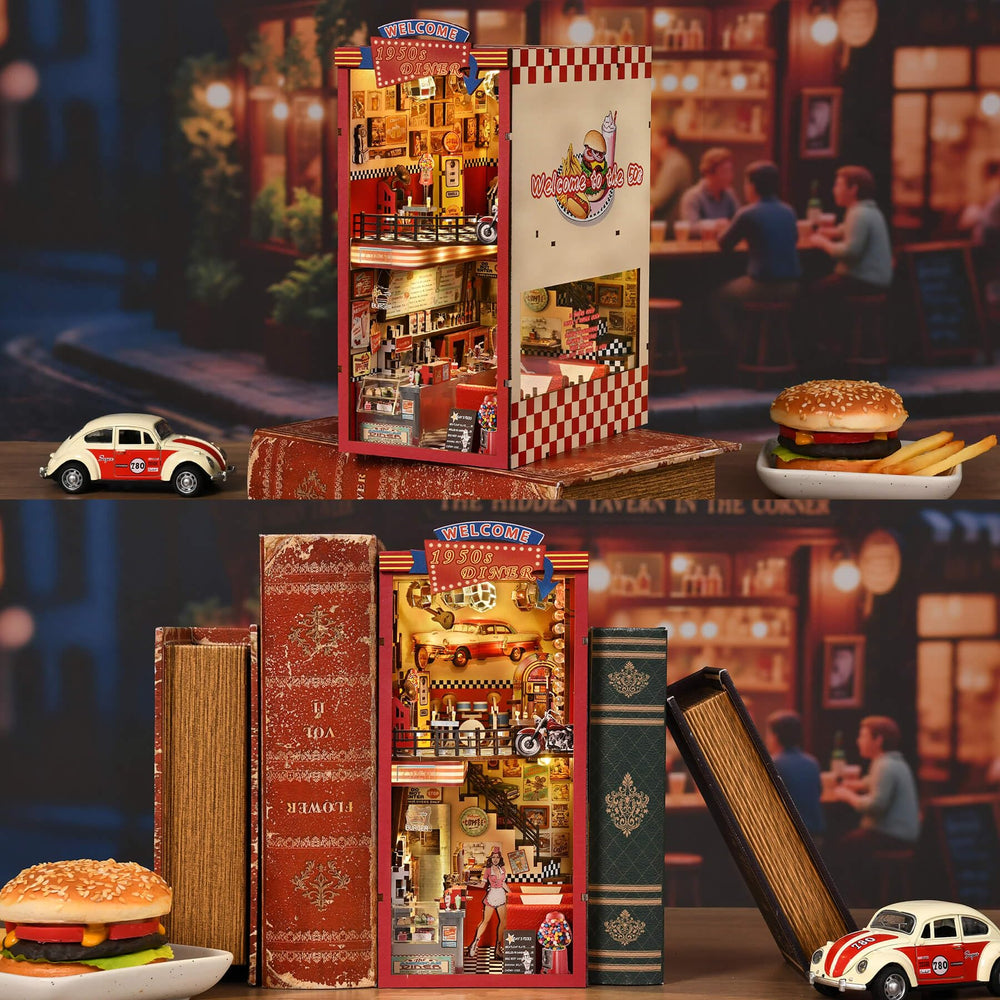Fifijoy Book Nook Kit neon lights add cozy bookshelf ambiance.